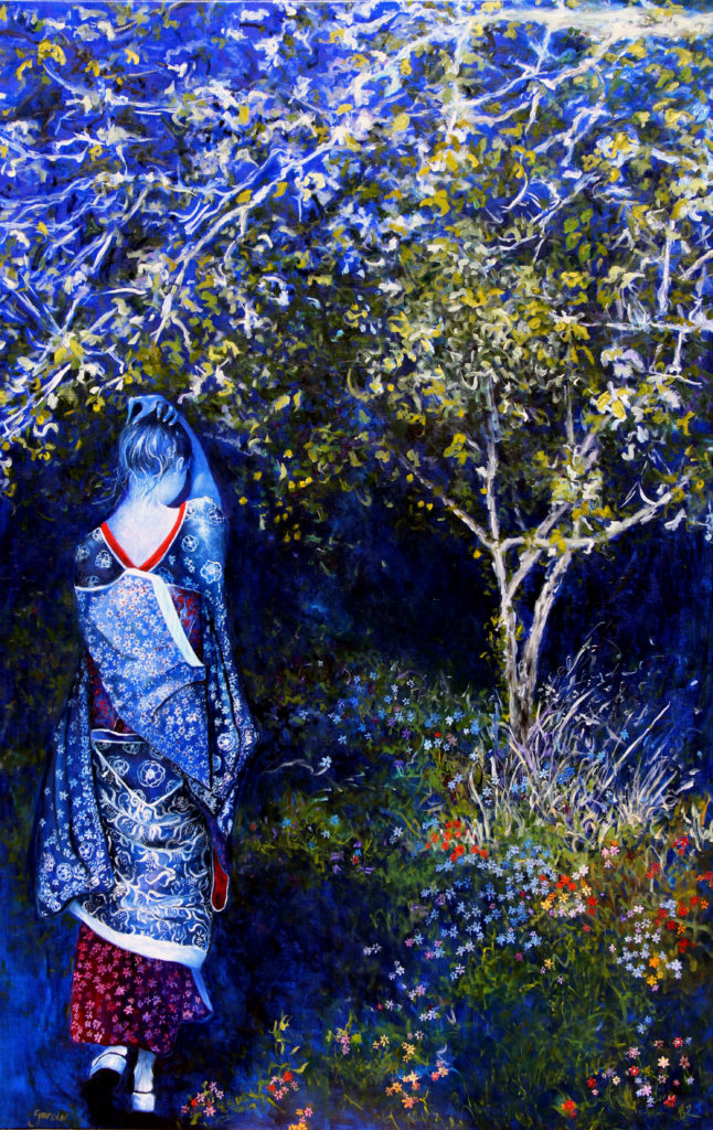Claire de lune, 2020, huile sur toile 160 X 100 cm.