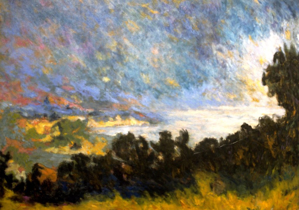Orage à la ligne noire, huile sur toile 116 X 81 cm.