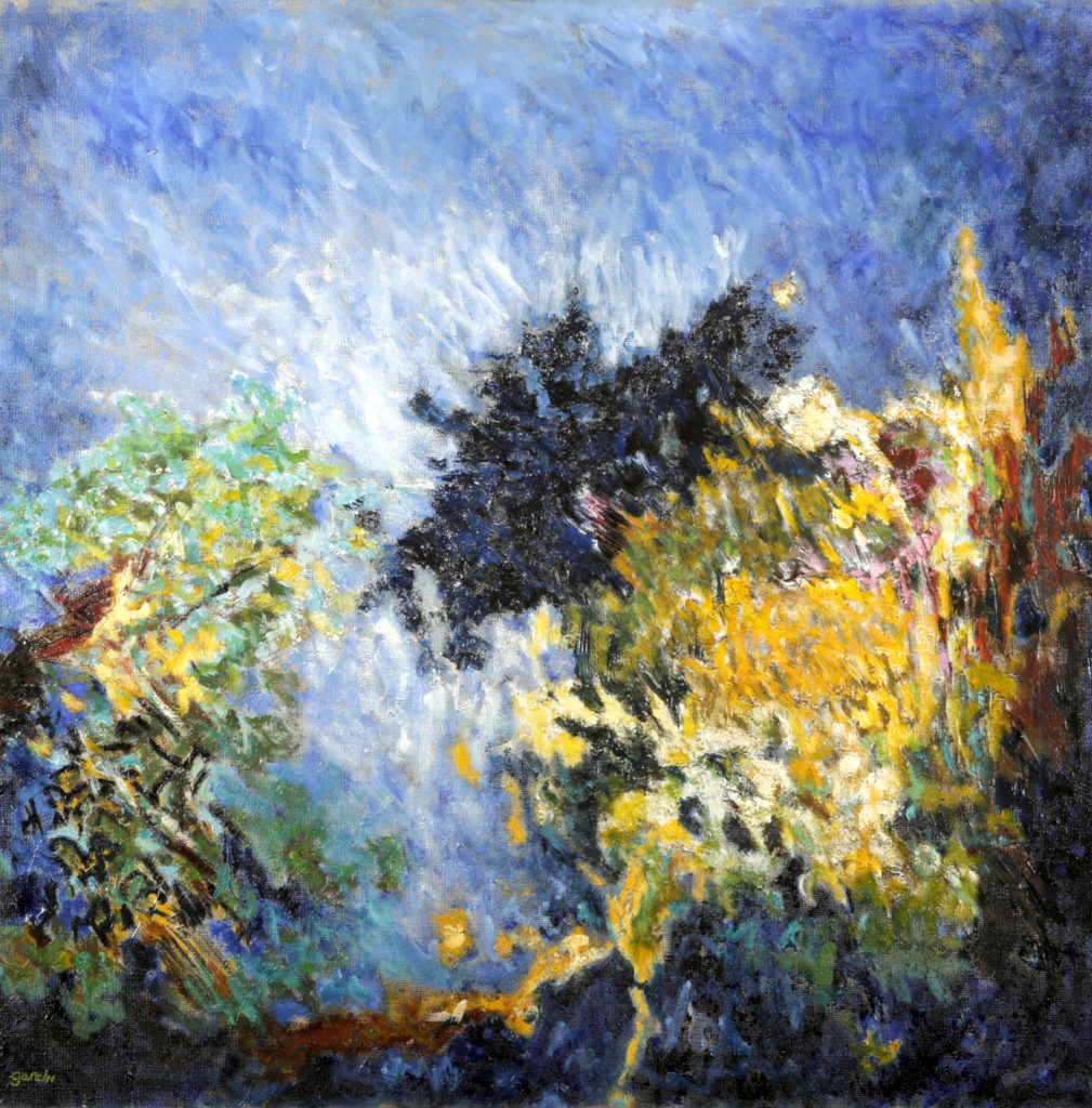 Paysage ardent, huile sur toile 80 X 80 cm CP