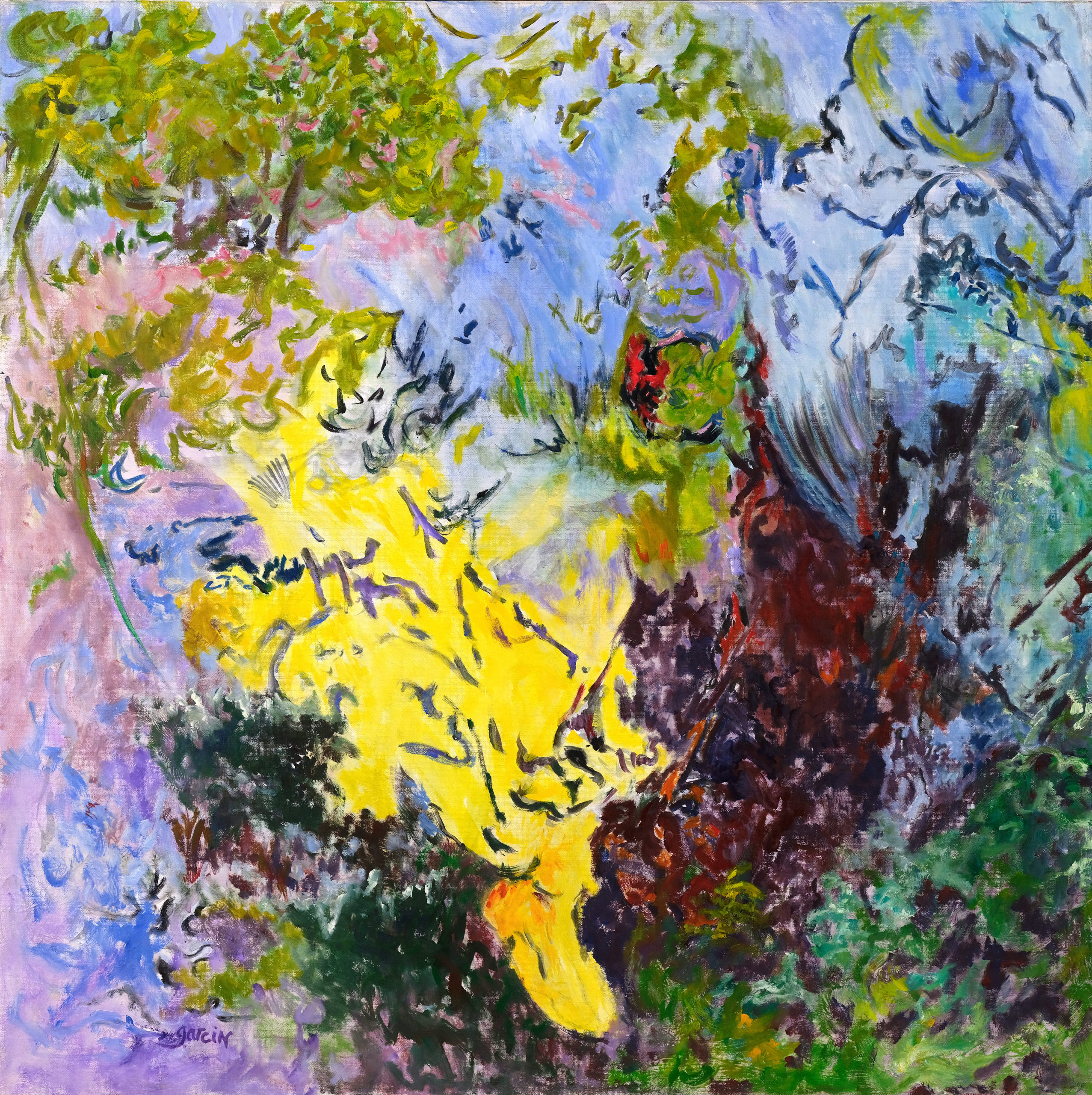 Paysage à la tache jaune, 2014 huile sur toile 80 X 80 cm