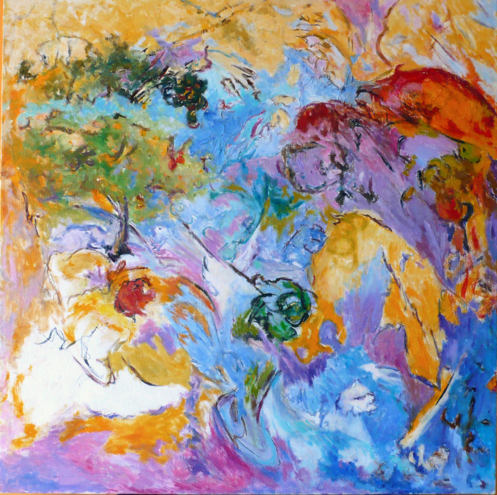 Paysage bleu, 2014, huile sur toile 80 X 80 cm