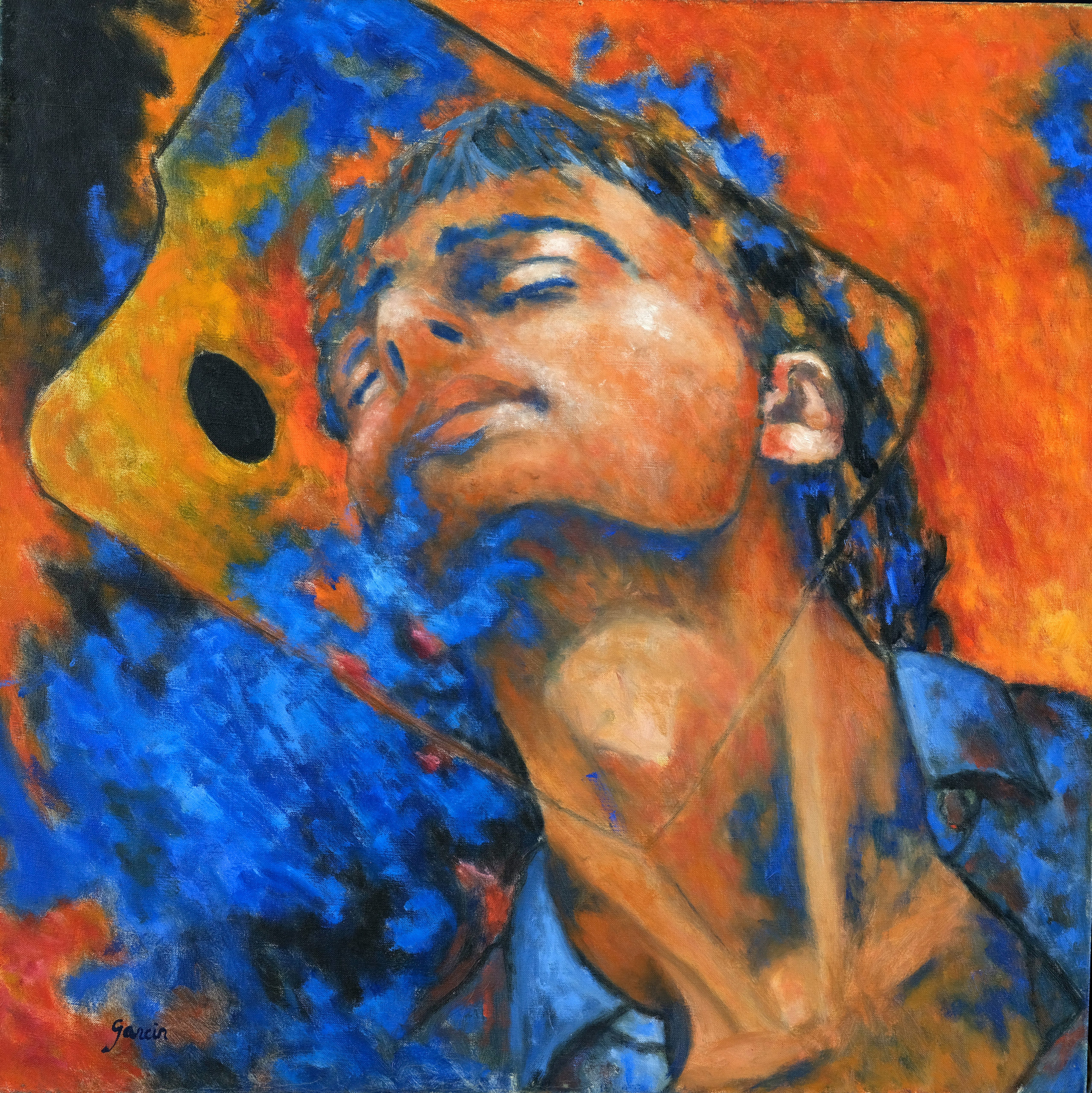 Rêves, autoportrait, 1994, huile sur toile 50 X 50 cm