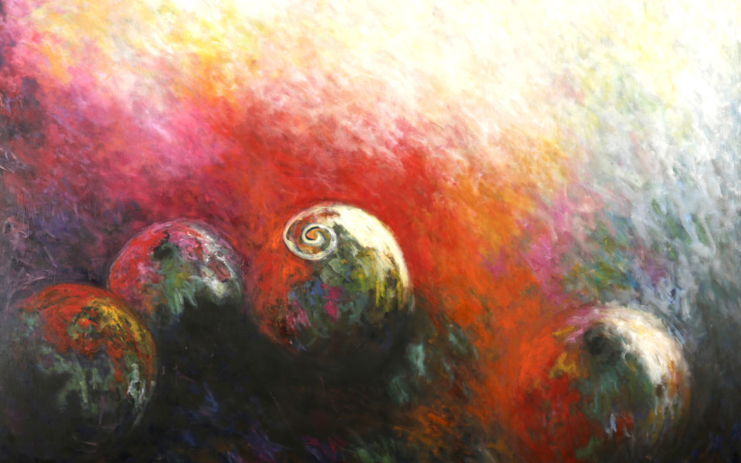 Spirale, huile sur toile 160 X 130 cm