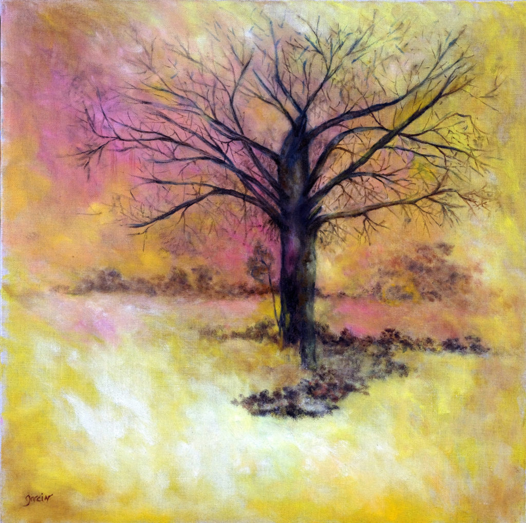 L'arbre, 2017 huile ur toile 60 X 60 cm