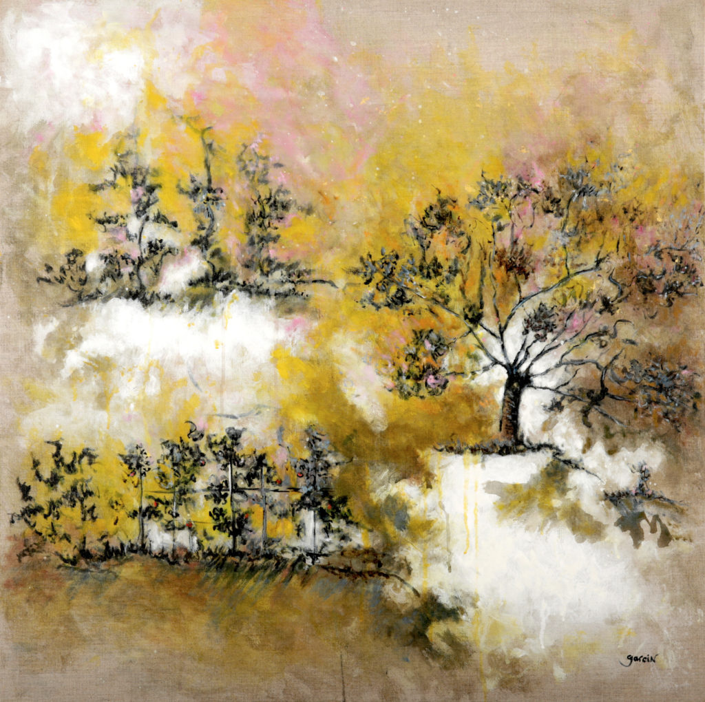 Jardin d'or, huile sur toile 80 X 80 cm