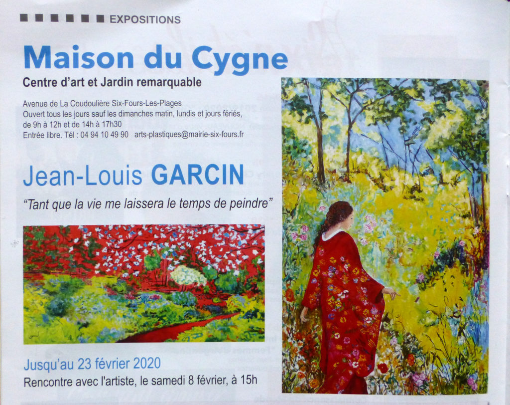 Exposition Maison du Cygne centre d'art, six Fours mag, février 2020.