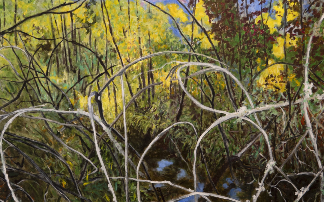 Refuge, huile sur toile, 150 X 96 cm, 2024