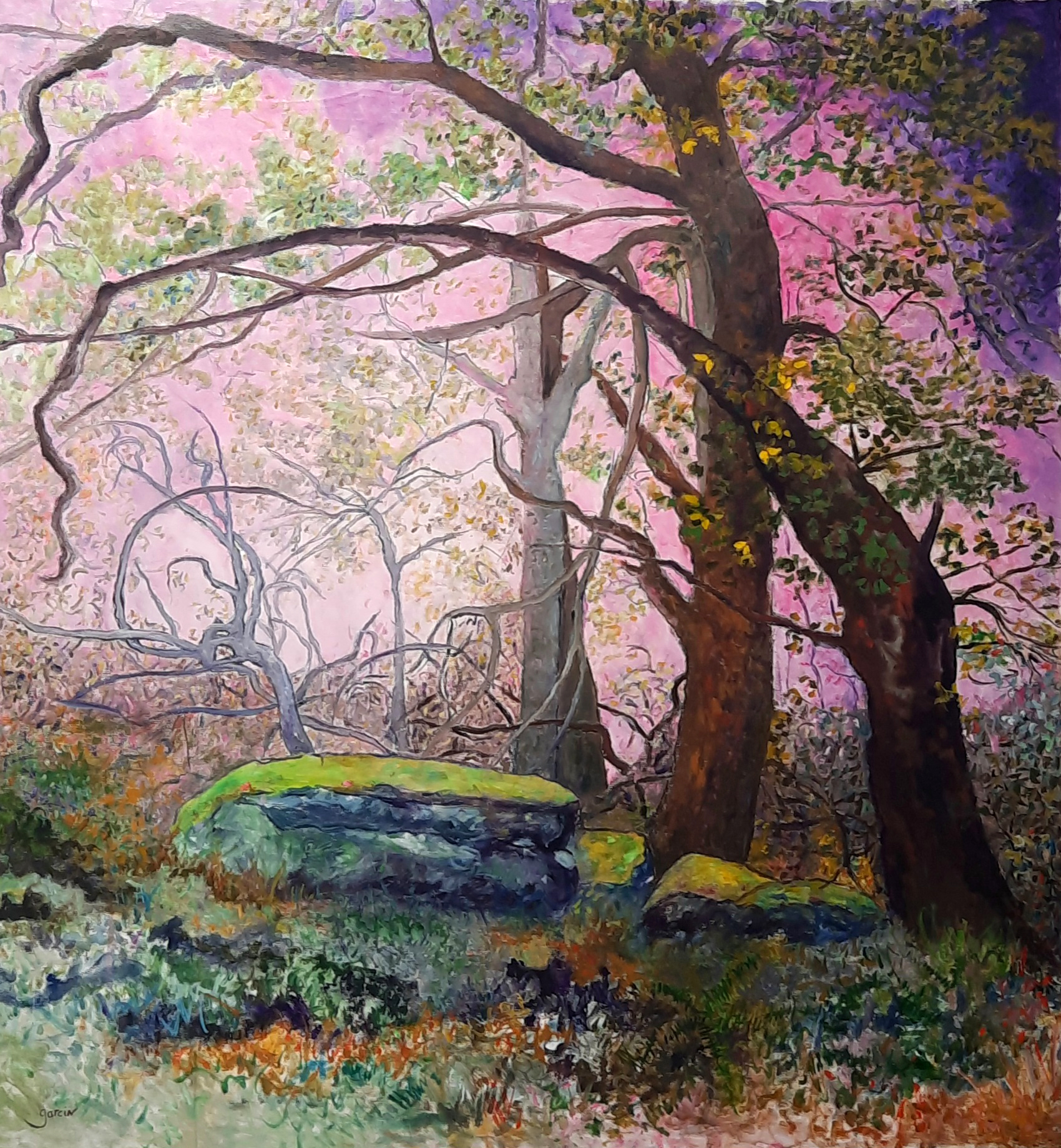 Intime paysage secret, huile sur toile, 130 X 120 cm, 2025