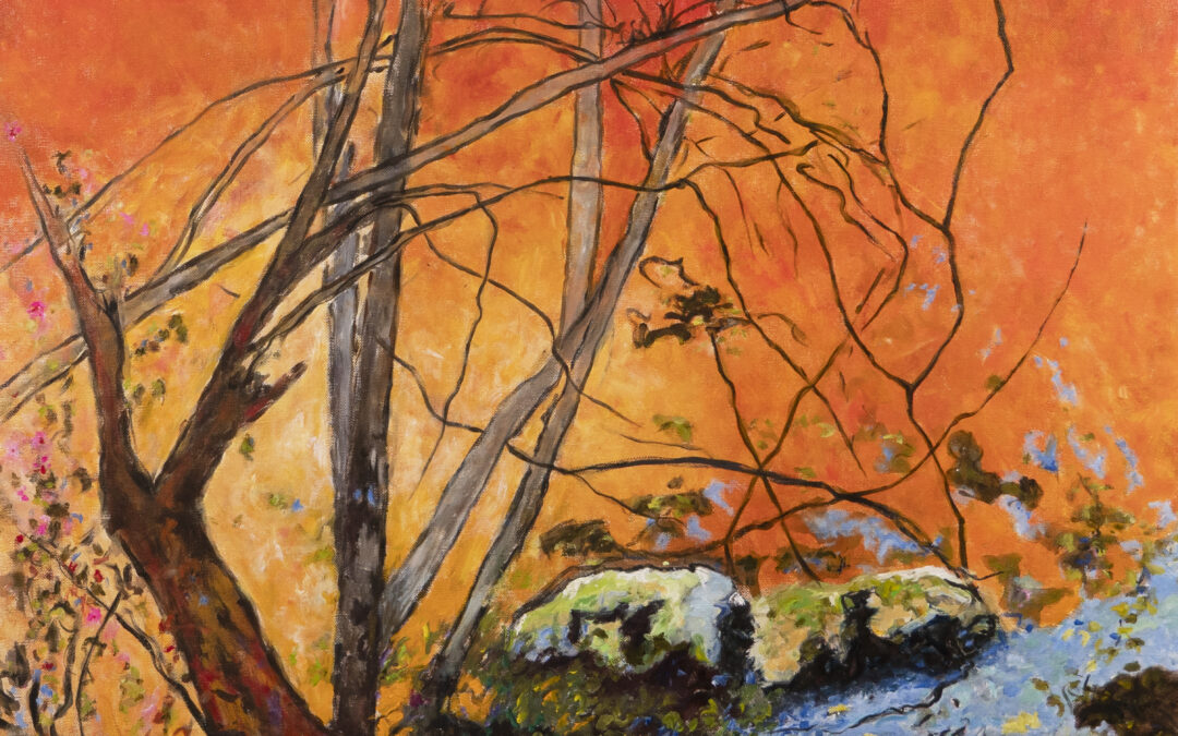 « L’embrasement du jour », 105 X 87 cm, 2026.