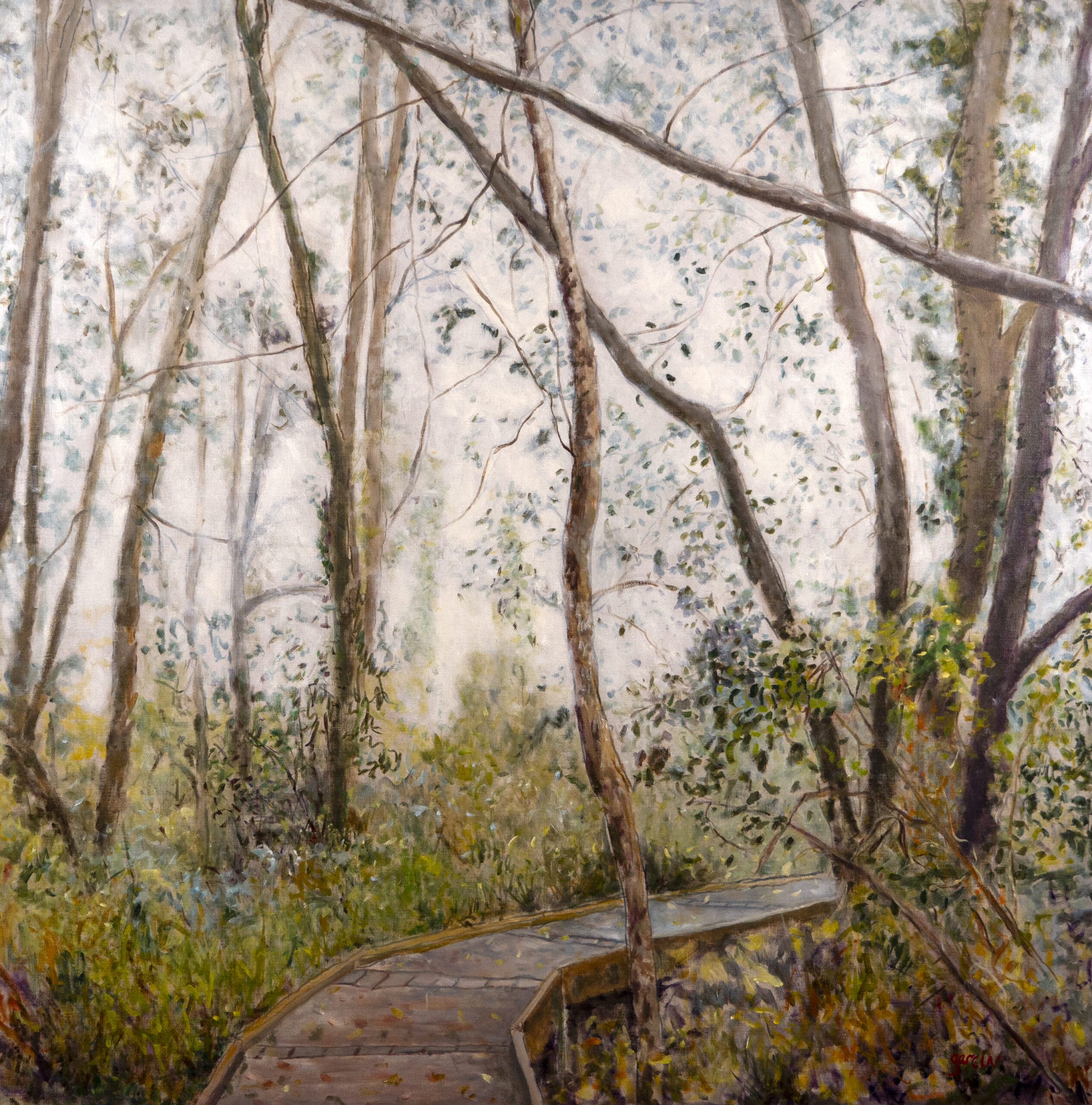  » Promenade dans un marécage « , 100 x 100 cm, 2023